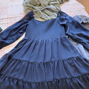 Altar'd State Blue Tiered Ruffled Sundress